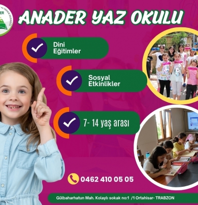 Anader Yaz Kursumuz Açılıyor.